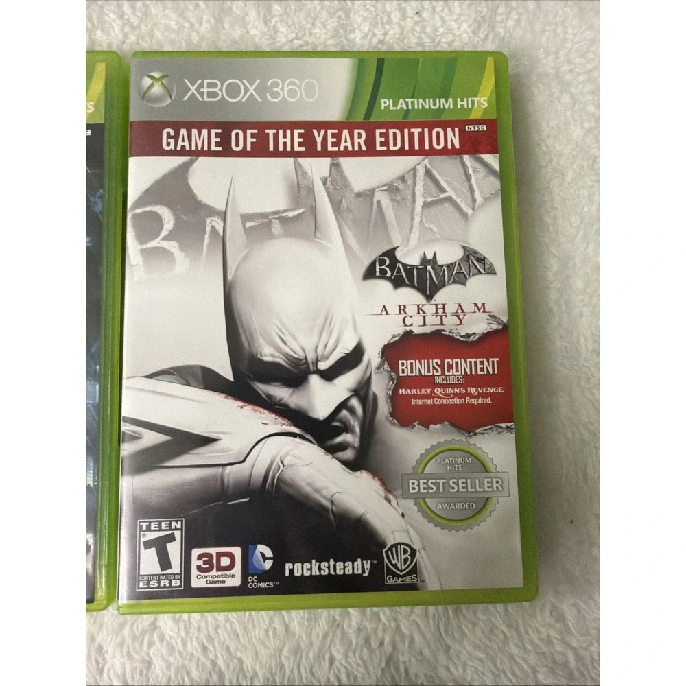 Batman Arkham Asylum and City GOTY Editions Xbox 360 CIB Complete in Box